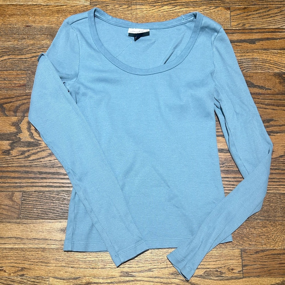 Ribbed Scoop Neck Long Sleeve - Picture 3 of 6